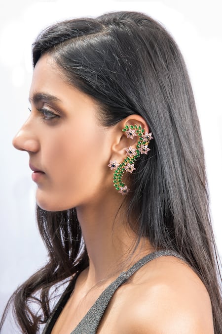 MAALICIOUS JEWELRY Floret Creeper Embellished Ear Cuffs 