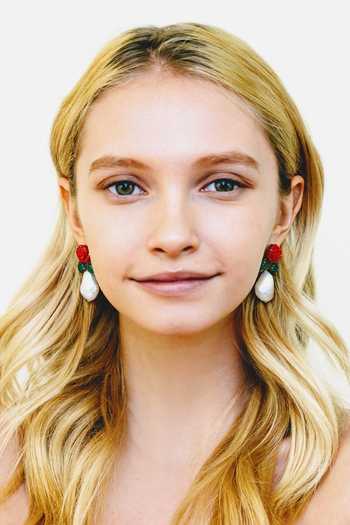 MAALICIOUS JEWELRY_White Pearls, Stones La Vie En Rose Embellished Earrings_Online_at_Aza_Fashions