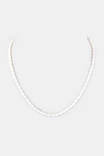 Shop_MAALICIOUS JEWELRY_White Peony Pearl Chain Necklace _Online_at_Aza_Fashions