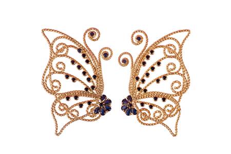 Buy MAALICIOUS JEWELRY Gold Plated Zari Butterfly Wings Earcuff Online at Aza Fashions Buy_MAALICIOUS JEWELRY_Gold Plated Zari Butterfly Wings Earcuff _Online_at_Aza_Fashions