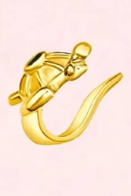 MAALICIOUS JEWELRY_Gold Plated Stones Turtle Embellished Earcuffs _Online_at_Aza_Fashions