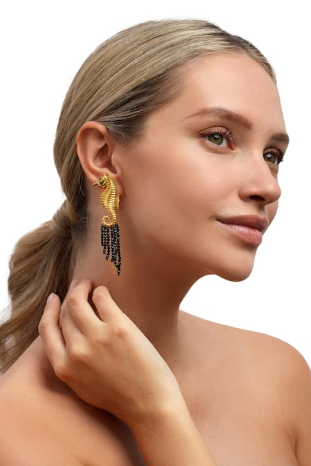 MAALICIOUS JEWELRY Seahorse Bead Tassel Earrings 