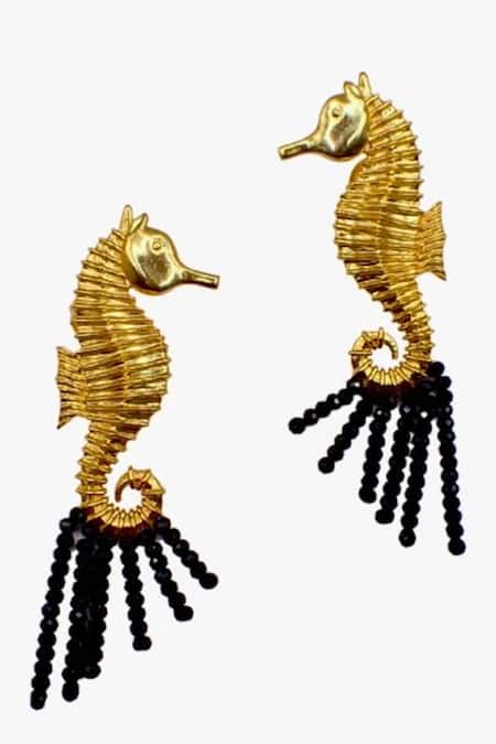 MAALICIOUS JEWELRY Seahorse Bead Tassel Earrings 