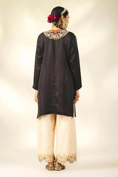 Shivani Sabharwal Dori Embroidered Short Kurta Flared Pant Set 