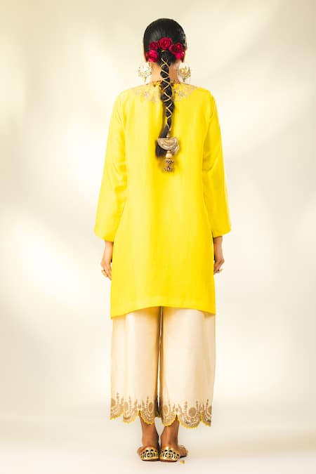 Shivani Sabharwal Dori Sequin Embroidered Short Kurta Flared Pant Set 