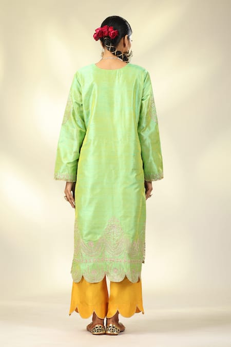 Shivani Sabharwal Zari Sequin Embroidered Kurta Pant Set 