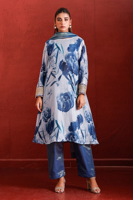 The Home Affair Floral Pattern A-Line Kurta Set 