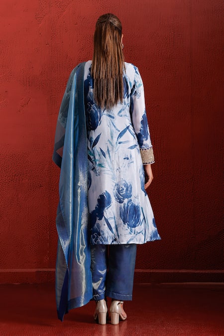 The Home Affair Floral Pattern A-Line Kurta Set 