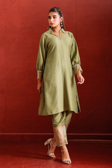 The Home Affair Placement Sequin Detailed Kurta With Pant 