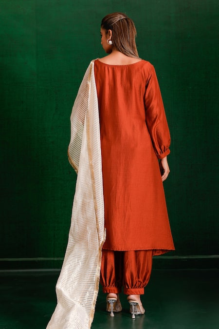 The Home Affair Solid A-Line Kurta Set 