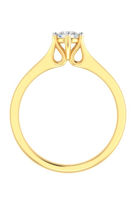 Buy_Divine Solitaires_Yellow Imitation Diamonds 18kt Gold Encrusted Ring_Online_at_Aza_Fashions