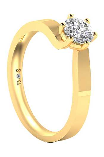 Divine Solitaires Yellow Imitation Diamonds 18kt Gold Embellished Band Ring Online at Aza Fashions Divine Solitaires_Yellow Imitation Diamonds 18kt Gold Embellished Band Ring_Online_at_Aza_Fashions