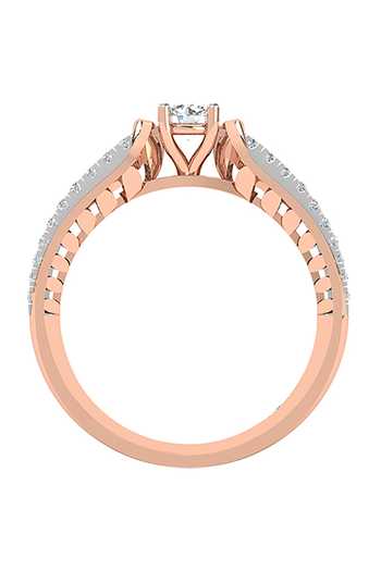 Buy_Divine Solitaires_Rose Gold Imitation Diamonds 18kt Embellished Ring_Online_at_Aza_Fashions