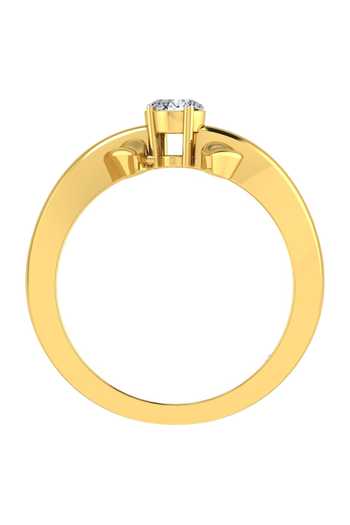 Buy_Divine Solitaires_Yellow Imitation Diamonds 18kt Gold Budding Flora Ring_Online_at_Aza_Fashions
