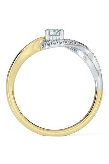 Buy_Divine Solitaires_Yellow Imitation Diamonds 18kt Gold Infinite Twist Embellished Ring_Online_at_Aza_Fashions