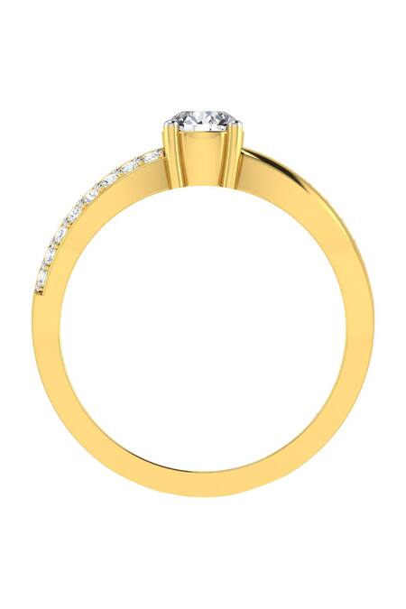 Buy Divine Solitaires Yellow Imitation Diamonds 18kt Gold Solitaire Infinity Ring Online at Aza Fashions Buy_Divine Solitaires_Yellow Imitation Diamonds 18kt Gold Solitaire Infinity Ring_Online_at_Aza_Fashions