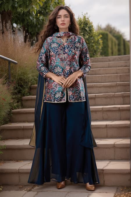 Samyukta Singhania Floral Print Kurta Pant Set 