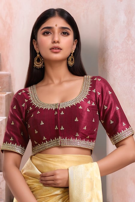 Samyukta Singhania Ditsy Flora Embroidered Blouse 