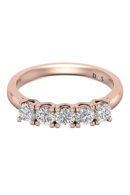 Shop Divine Solitaires Rose Gold Imitation Diamonds 18kt Round Cut Encrusted Ring at Aza Fashions Shop_Divine Solitaires_Rose Gold Imitation Diamonds 18kt Round Cut Encrusted Ring_at_Aza_Fashions