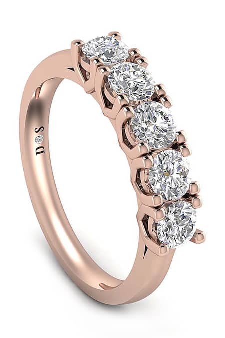 Divine Solitaires Rose Gold Imitation Diamonds 18kt Round Cut Encrusted Ring Online at Aza Fashions Divine Solitaires_Rose Gold Imitation Diamonds 18kt Round Cut Encrusted Ring_Online_at_Aza_Fashions