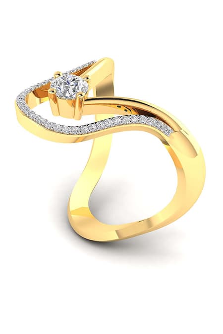 Divine Solitaires Yellow Diamond 18kt Gold Encrusted Ring 