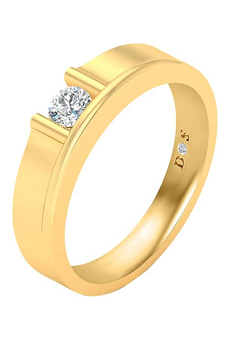 Divine Solitaires Yellow Diamond 18kt Gold Studded Ring 