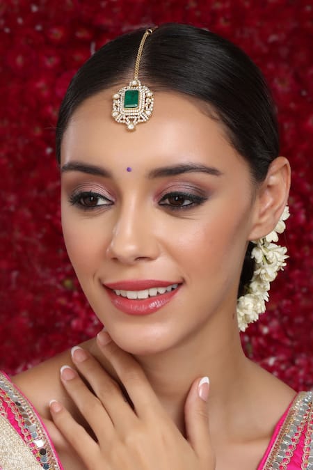 Ruby Raang Stone Embellished Maangtikka 