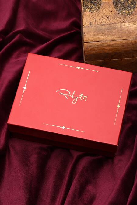 Ruby Raang_Green Metallic Thread, Stones Kundan Studded Bangle _at_Aza_Fashions