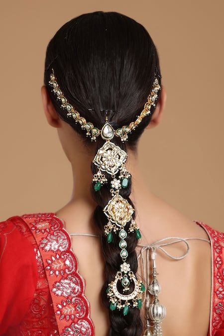 Ruby Raang Kundan & Stone Embellished Hair Braid 