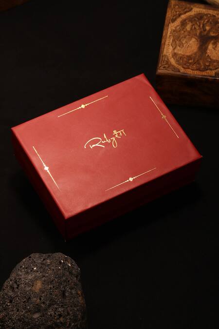 Shop_Ruby Raang_Green Beads, Stones Kundan And Embellished Hair Braid _Online_at_Aza_Fashions