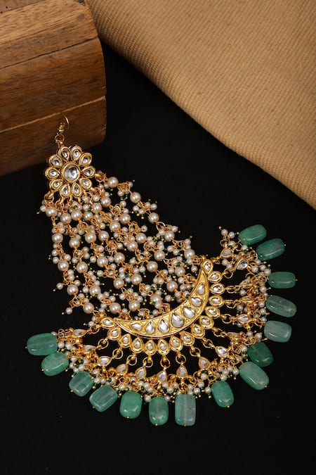 Ruby Raang Kundan Embellished Passa 