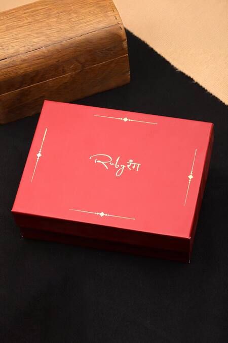 Buy_Ruby Raang_Gold Plated Diamonds, Stones Kundan Drop Layered Chain Necklace Set 