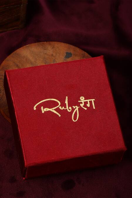 Buy_Ruby Raang_Multi Color Diamonds, Stones Lotus Kundan Embellished Lariat Chain Necklace Set