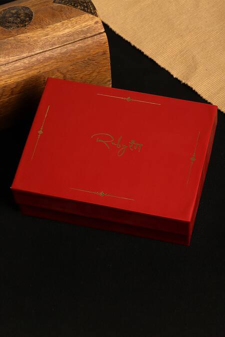 Buy_Ruby Raang_Multi Color Metallic Thread, Stones Embellished Kundan Choker Set 