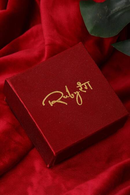 Ruby Raang_Green Metallic Thread, Stones Kundan And Meenakari Drop Earrings _Online_at_Aza_Fashions