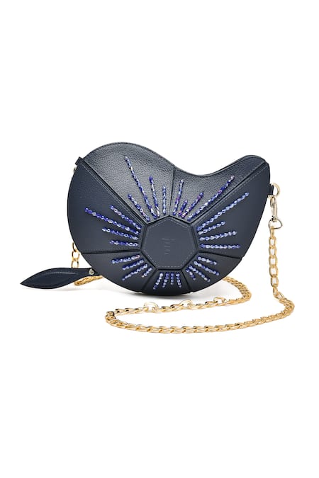 Immri Mango Shaped Kerry Crystal Embroidered Bag 