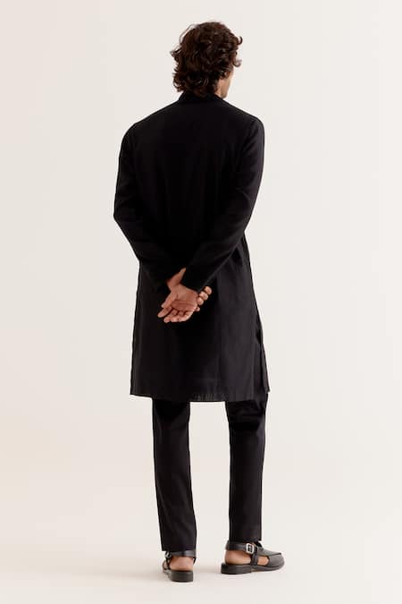 Devnaagri Silk Chanderi Embroidered Kurta With Pant 