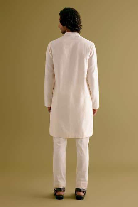 Devnaagri Silk Chanderi Dori Embroidered Kurta With Pant 