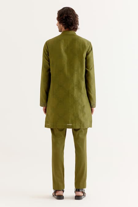 Devnaagri Silk Chanderi Block Print Kurta With Pant 