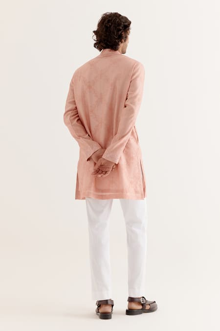 Devnaagri Floral Block Print Yoke Kurta With Pant 