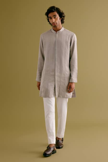 Devnaagri Dori Embroidered Straight Kurta With Pant 