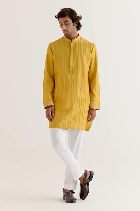 Devnaagri Pintuck Dori Embroidered Kurta With Pant 