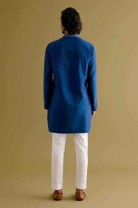 Devnaagri Pintuck Dori Embroidered Straight Kurta With Pant 