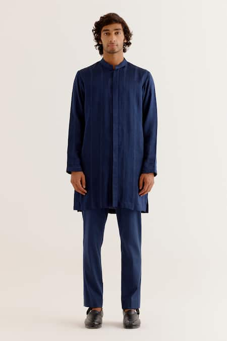 Devnaagri Dori Work Open-Front Kurta With Pant 