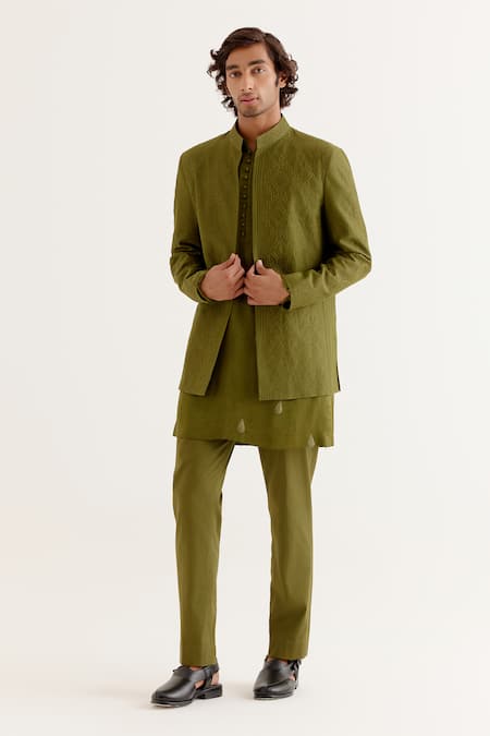 Devnaagri Dori Embroidered Jacket & Kurta Set 