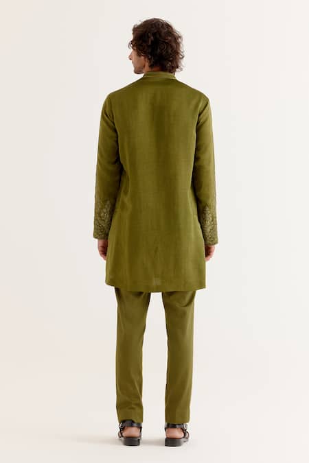 Devnaagri Dori Embroidered Jacket & Kurta Set 