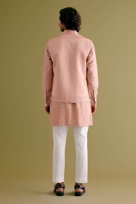 Devnaagri Dori Embroidered Bundi & Kurta Set 