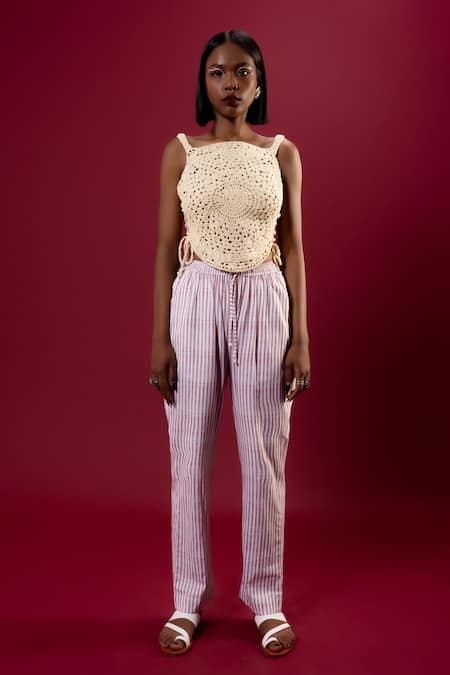 AMKA Alf Crochet Top With Shepherd Pant 