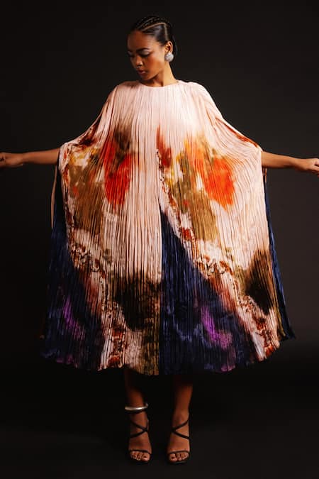 AMKA Bloom Abstract Ink Dyed Kaftan 