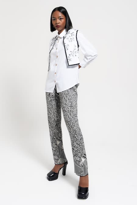 AMKA Nutmeg Ditsy Bloom Print Overjacket & Pant Set 